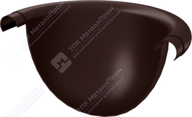 Заглушка желоба Аквасистем 125 полукруглая RR32 темно-коричневый