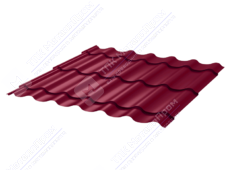 Металлочерепица МЧ2 Монтеррей Макси 0,4 ПЭ RAL3005 красное вино