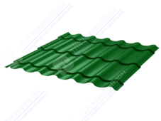 Металлочерепица МЧ2 Монтеррей Макси 0,5 ПЭ RAL6002 зеленый лист