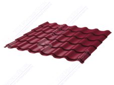 Металлочерепица МЧ2 Монтеррей Ретро 0,4 ПЭ RAL3005 красное вино