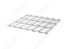 Металлочерепица МЧ2 Монтеррей 0,45 ПЭ RAL9003 сигнально-белый