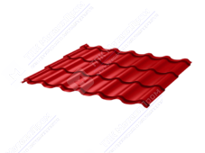 Металлочерепица МЧ2 Монтеррей 0,45 ПЭ RAL3020 красный насыщенный