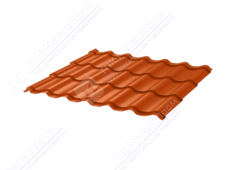 Металлочерепица МЧ2 Монтеррей 0,45 ПЭ RAL2004 оранжевый