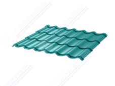 Металлочерепица МЧ2 СуперМонтеррей 0,45 ПЭ RAL5021 морская волна