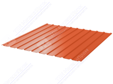 Профнастил полимер С10 0,7 1130/1155 ПЭ RAL2004 оранжевый