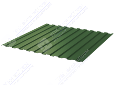 Профнастил полимер С8 0,45 1150/1200 ПЭ RAL6002 зеленый лист