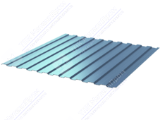 Профнастил полимер С8 0,45 1150/1200 ПЭ RAL5024 серо-голубой