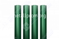 Штакетник металлический круглый, ширина 128 мм, зеленый, Grand line