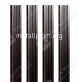 Штакетник металлический м-образный, ширина 100 мм, коричневый, Grand line