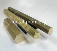 Латунный шестигранник Л63 41 п/тв