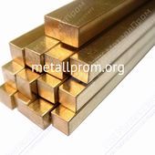 Латунный квадрат ГОСТ 2060-90, лс 59-1, Н,Д, L - 3 м, L - 6 м, d - 5,5 мм