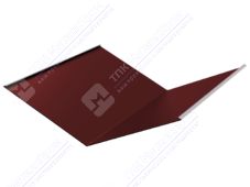 Планка ендовы нижняя 298 298 0,4 2м стандарт ПЭ в пленке RAL3009 красный оксид К-510