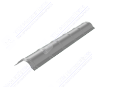 Конек металлочерепичный 0,45 2м стандарт ПЭ RAL9006 белый алюминий К-513