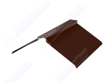 Планка конька плоского 150 150 0,45 2м стандарт ПЭ RAL8019 темный шоколад К-512